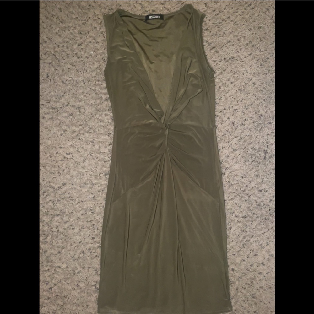 MISGUIDED Olive DEEP SLIT SEXY DRESS 🫒